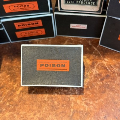 POISON - Antique labels in a pharmacy box for remedy in canvas cardboard