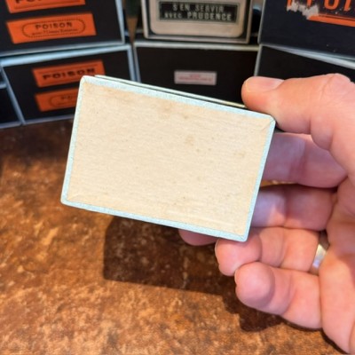 POISON - Antique labels in a pharmacy box for remedy in canvas cardboard