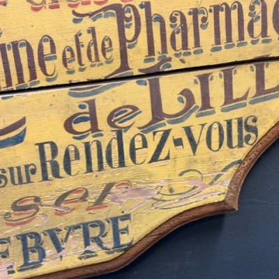 Pharmacy and Herbalist painted wooden trade sign - 1890-1920