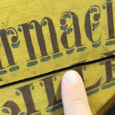 Pharmacy and Herbalist painted wooden trade sign - 1890-1920