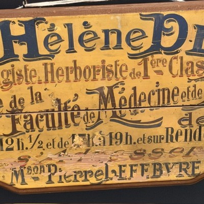 Pharmacy and Herbalist painted wooden trade sign - 1890-1920