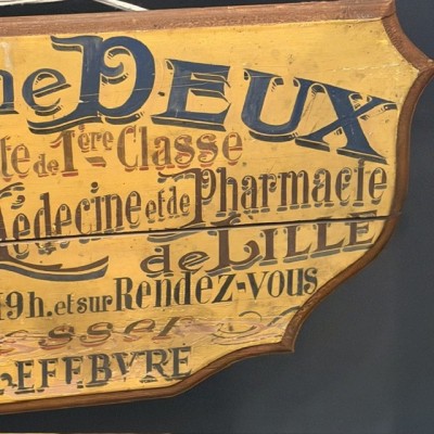 Pharmacy and Herbalist painted wooden trade sign - 1890-1920