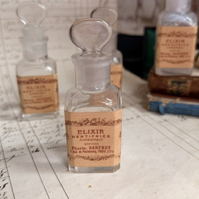 Toothpaste elixir - Antique pharmacy bottle - Apothecary