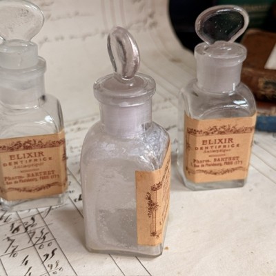 Toothpaste elixir - Antique pharmacy bottle - Apothecary