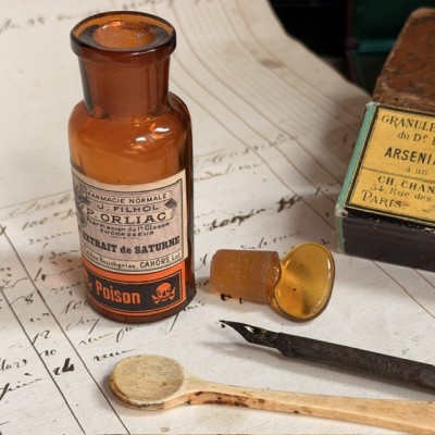 Extrait de Saturne - PLOMB - Poison - Flacon ancien de pharmacie