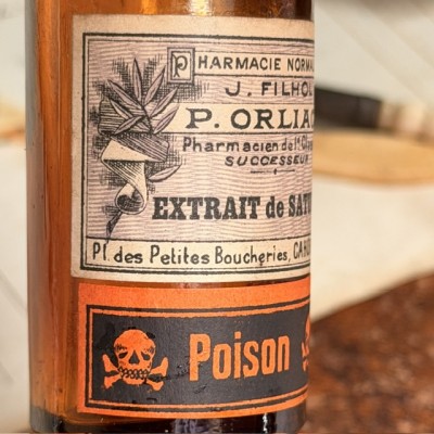 Extrait de Saturne - PLOMB - Poison - Flacon ancien de pharmacie