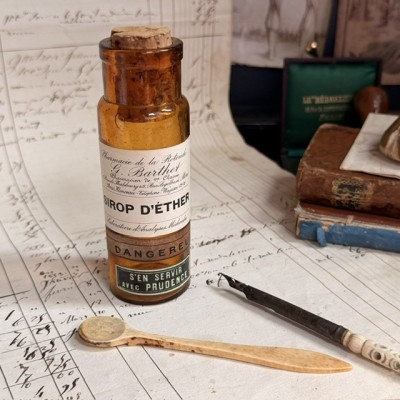 Sirop d'Ether - Flacon ancien de pharmacie-Apothicaire