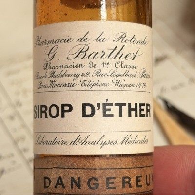 Sirop d'Ether - Flacon ancien de pharmacie-Apothicaire