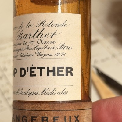 Sirop d'Ether - Flacon ancien de pharmacie-Apothicaire