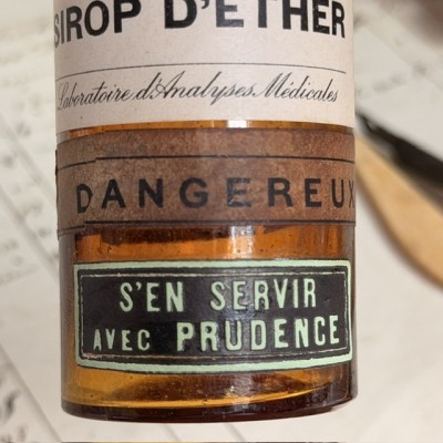 Sirop d'Ether - Flacon ancien de pharmacie-Apothicaire