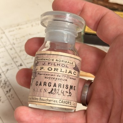 Gargarisme - Flacon ancien de pharmacie-Apothicaire