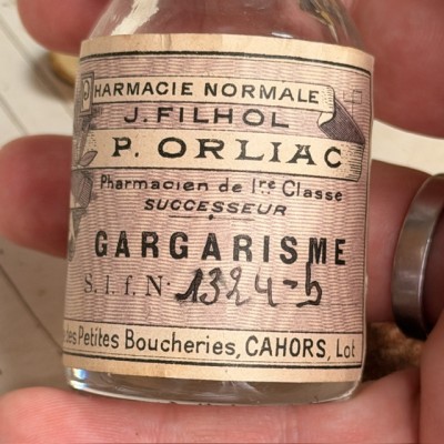 Gargarisme - Flacon ancien de pharmacie-Apothicaire