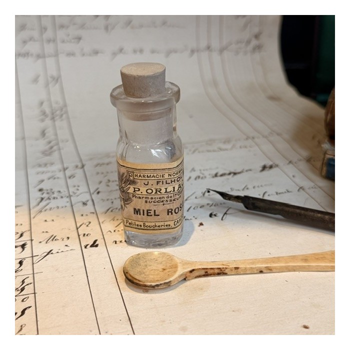 Miel rosat - Flacon ancien de pharmacie-Apothicaire
