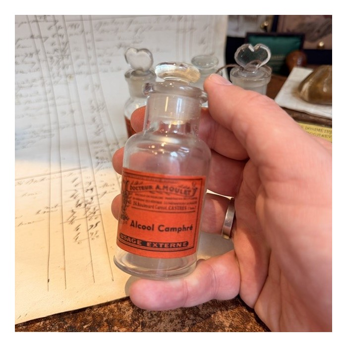 Alcool camphrée - Flacon ancien de pharmacie-Apothicaire