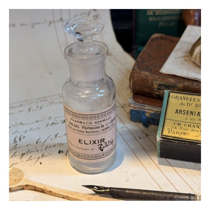 Elixir N°7324 - Flacon ancien de pharmacie-Apothicaire