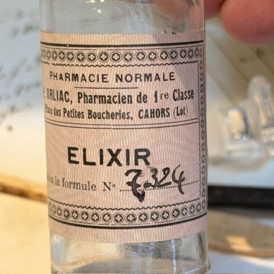 Elixir N°7324 - Flacon ancien de pharmacie-Apothicaire