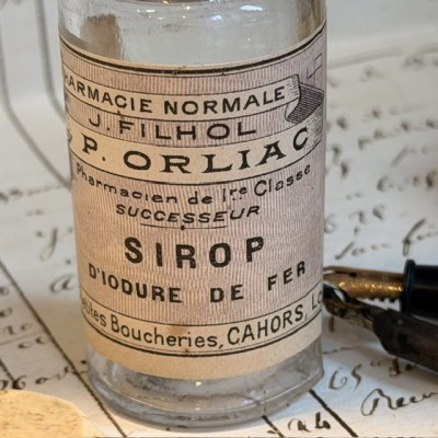 Sirop d'Iodure de Fer - Flacon ancien de pharmacie-Apothicaire
