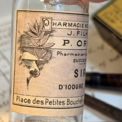 Sirop d'Iodure de Fer - Flacon ancien de pharmacie-Apothicaire