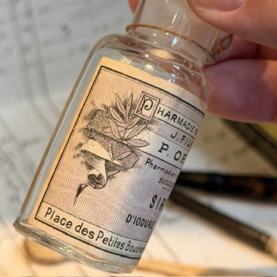 Sirop d'Iodure de Fer - Flacon ancien de pharmacie-Apothicaire