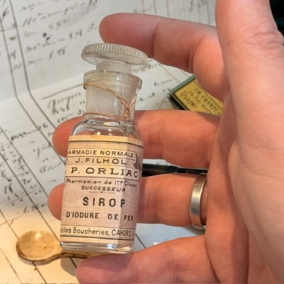 Sirop d'Iodure de Fer - Flacon ancien de pharmacie-Apothicaire