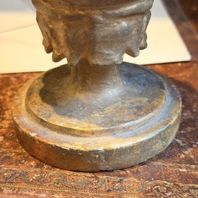 Stem - Baroque base in turned wood and gilded stucco - Tuscany - 19th century