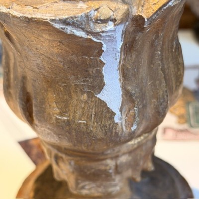 Stem - Baroque base in turned wood and gilded stucco - Tuscany - 19th century