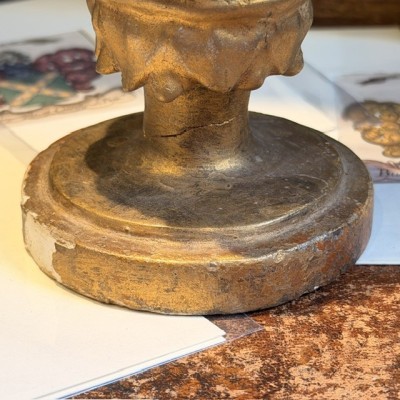 Fût - Socle baroque en bois tourné et stuc doré - Italie (Toscane), XIXème siècle