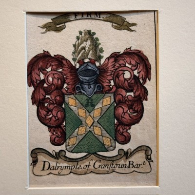 Original heraldic engraving on copper (1722) in colour - A System of Heraldry - By Alexander Nisbet