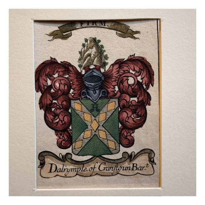 Gravure héraldique originale sur cuivre (1722) en couleurs - A System of Heraldry - Alexander Nisbet