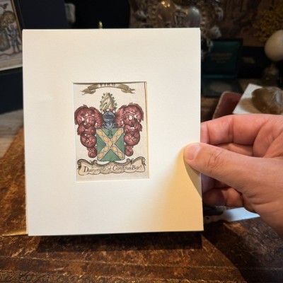Original heraldic engraving on copper (1722) in colour - A System of Heraldry - By Alexander Nisbet