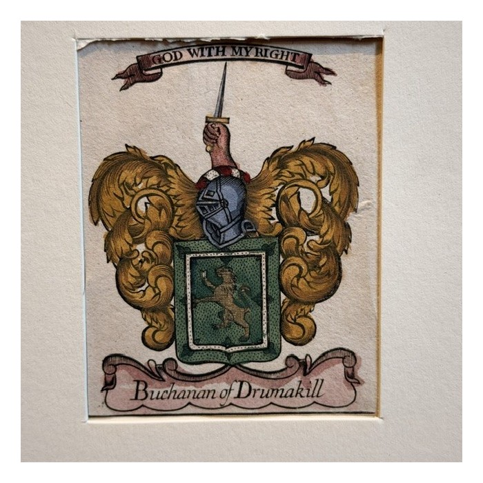 Original heraldic engraving on copper (1722) in colour - A System of Heraldry - By Alexander Nisbet