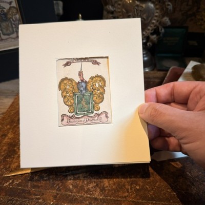 Original heraldic engraving on copper (1722) in colour - A System of Heraldry - By Alexander Nisbet