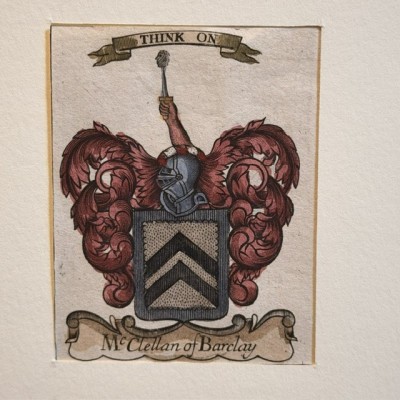 Original heraldic engraving on copper (1722) in colour - A System of Heraldry - By Alexander Nisbet