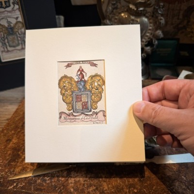 Original heraldic engraving on copper (1722) in colour - A System of Heraldry - By Alexander Nisbet
