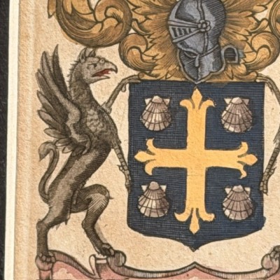 Triptyque de Gravures héraldiques (1722) en couleurs - A System of Heraldry - Par Alexander Nisbet