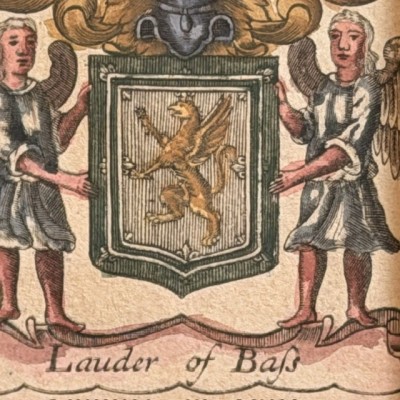 Original Triptych heraldic engraving (1722) in colour - A System of Heraldry - By Alexander Nisbet