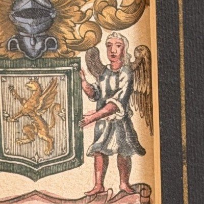 Triptyque de Gravures héraldiques (1722) en couleurs - A System of Heraldry - Par Alexander Nisbet