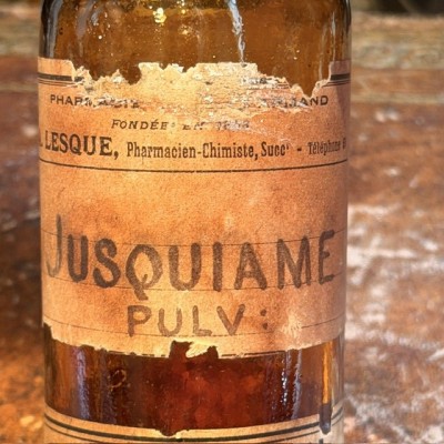 Jusquiame - Henbane - POISON cabinet - Antique pharmacy bottle
