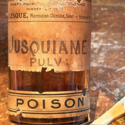 Jusquiame - Henbane - POISON cabinet - Antique pharmacy bottle