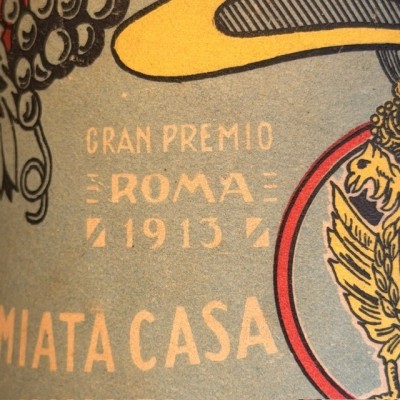 Antique cardboard lithographed demijohn headdress - Andrea Cioni & Figlio (Empoli, Tuscany) - 1913