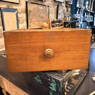 Antique wooden pharmacy drawer with compartments - 3 compartments