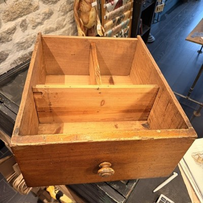 Antique wooden pharmacy drawer with compartments - 3 compartments