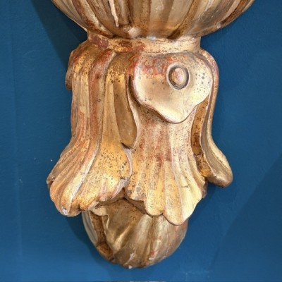 Console d'applique en cul-de-lampe - Bois stuqué et doré - Italie (Toscane) XIXe siècle