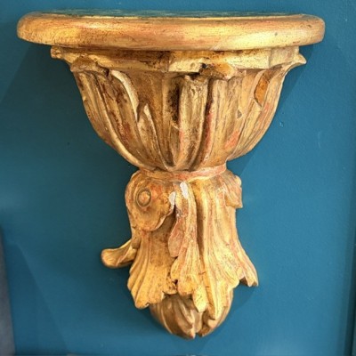 Console d'applique en cul-de-lampe - Bois stuqué et doré - Italie (Toscane) XIXe siècle
