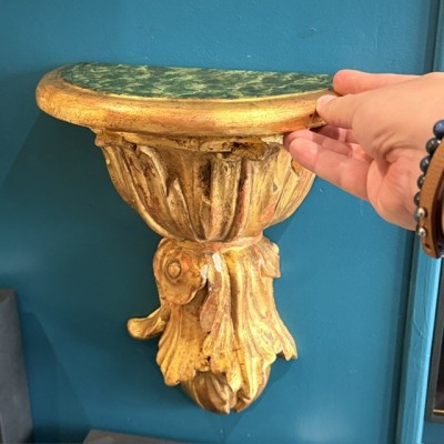 Console d'applique en cul-de-lampe - Bois stuqué et doré - Italie (Toscane) XIXe siècle