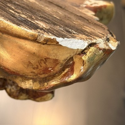 Console d'applique en cul-de-lampe - Bois stuqué et doré - Italie (Toscane) XIXe siècle