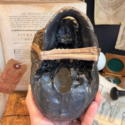 Mummy head - Human skull: artist reproduction by Jérôme Cavailles