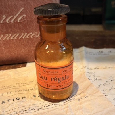 Eau régale - Dangereux acide - Flacon de pharmacie ancien -Apothicaire