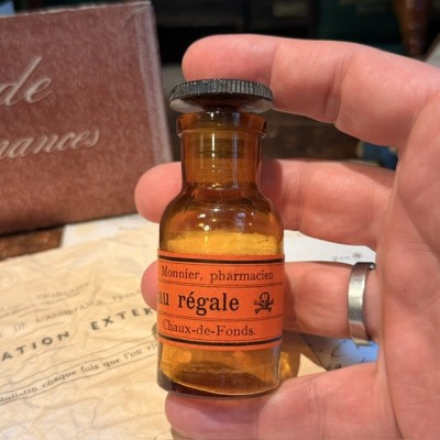 Eau régale - Dangereux acide - Flacon de pharmacie ancien -Apothicaire