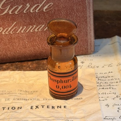 Phosphure de Zinc - Gaz tueur - Aphrodisiaque - Poison - Flacon ancien de pharmacie